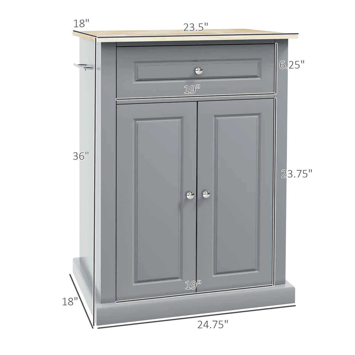Rolling Kitchen Island Cart with Drawer and Adjustable Shelf D86185