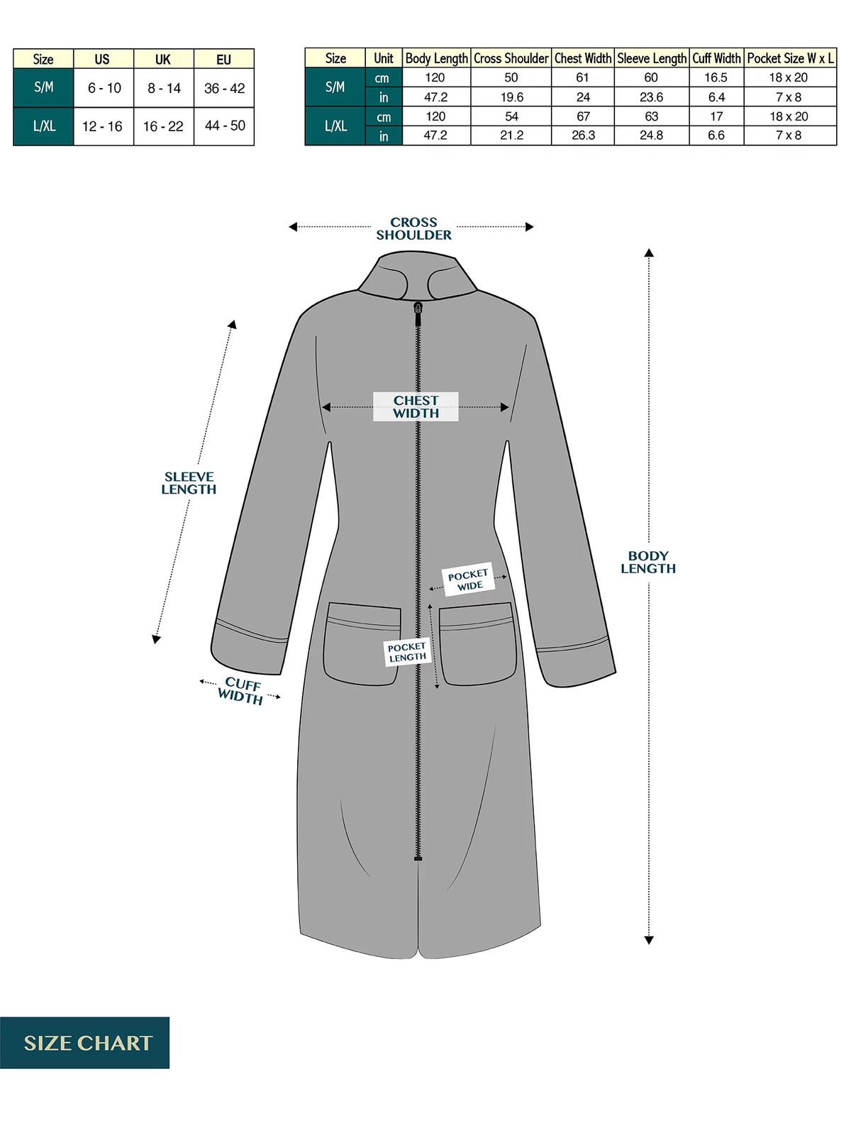 Fleece Zip Up Front Robe U63965