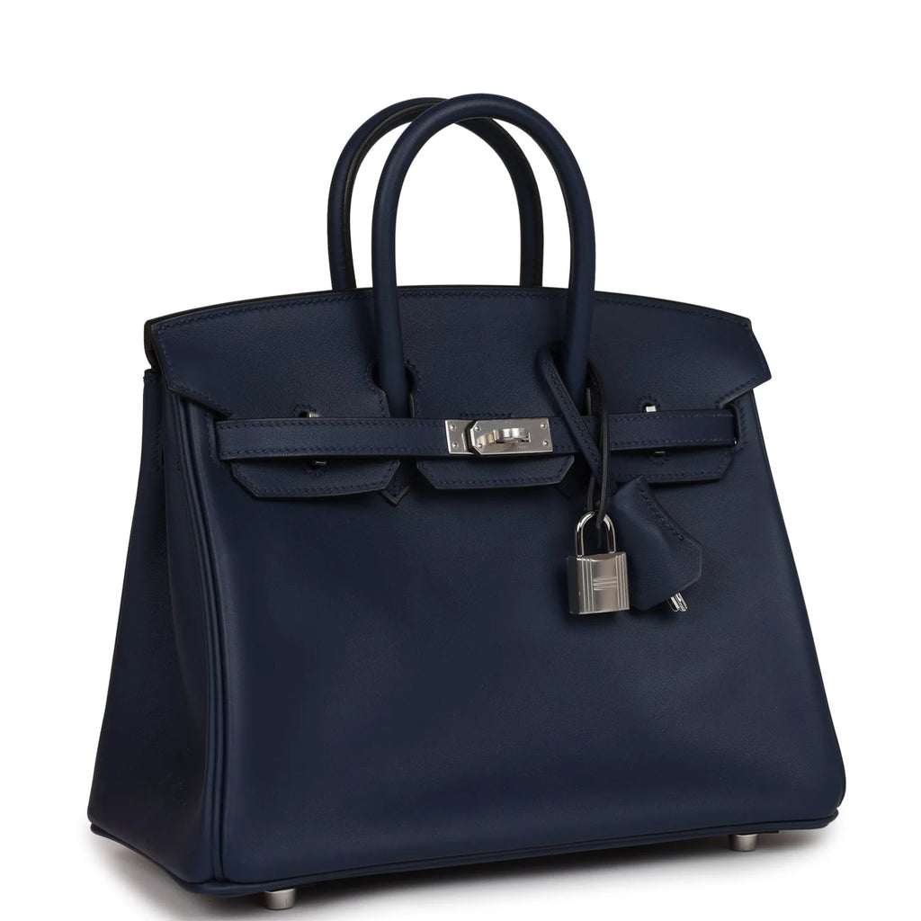 Birkin 25 Bleu Navy Swift Palladium Hardware N46145
