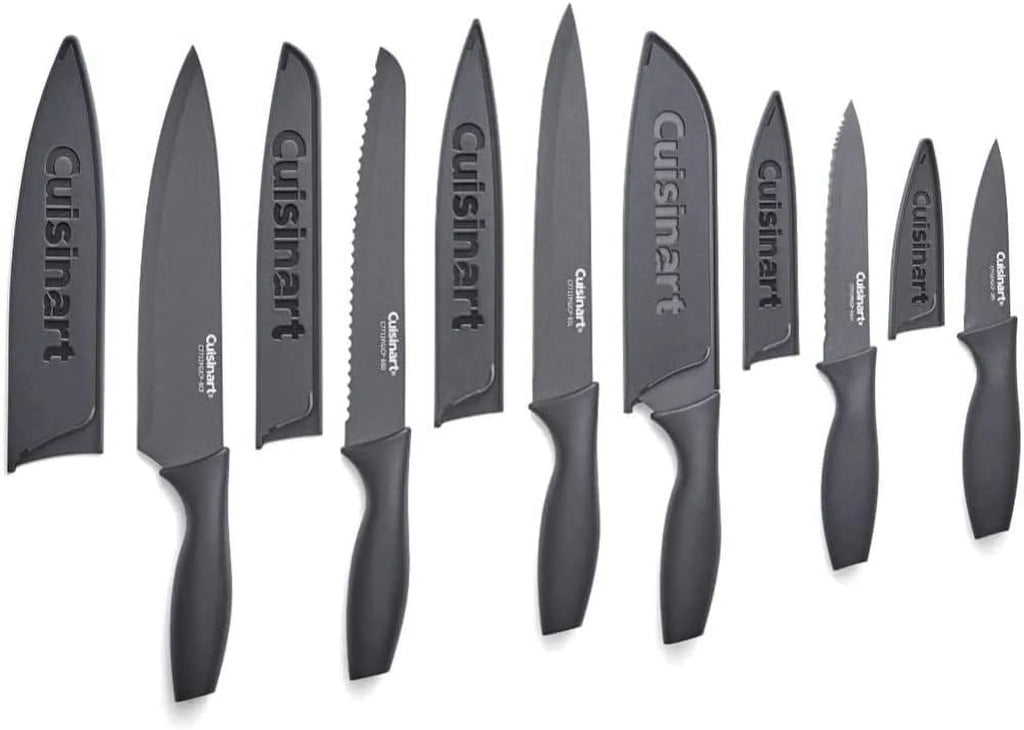 11-Piece Nonstick Hard-Anodized Cookware Set and 12 Piece Ceramic Coated Cutlery Set Matte Black I6166