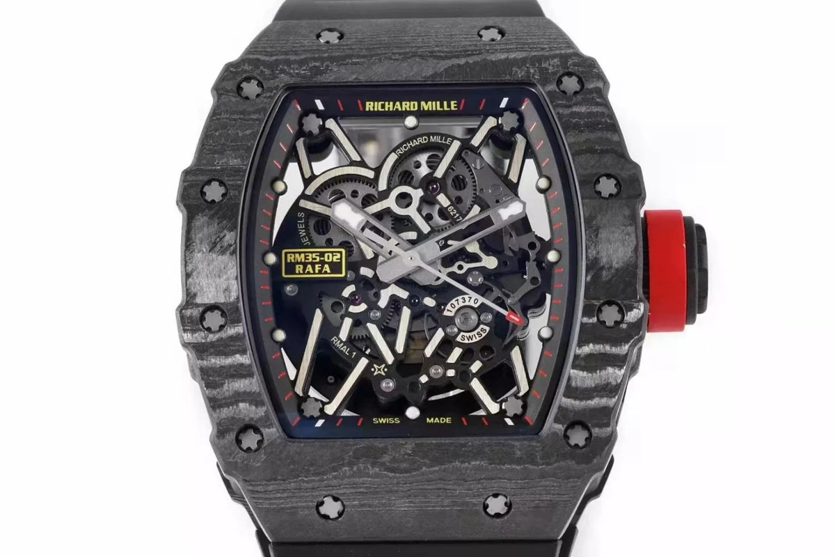Black Bezel Red Markers Black Rubber Strap S618454