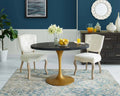 Black Gold Oval Wood Dining Table N668741