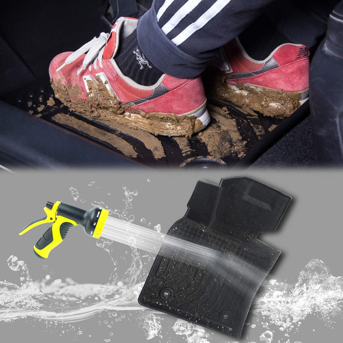 Black Floor Mats Liners Front Rear Custom Fit D116771
