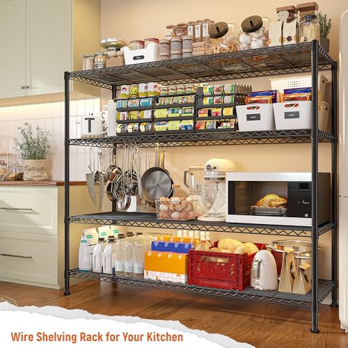 45.3''W 4 Tier Metal Wire Shelving Unit X6405