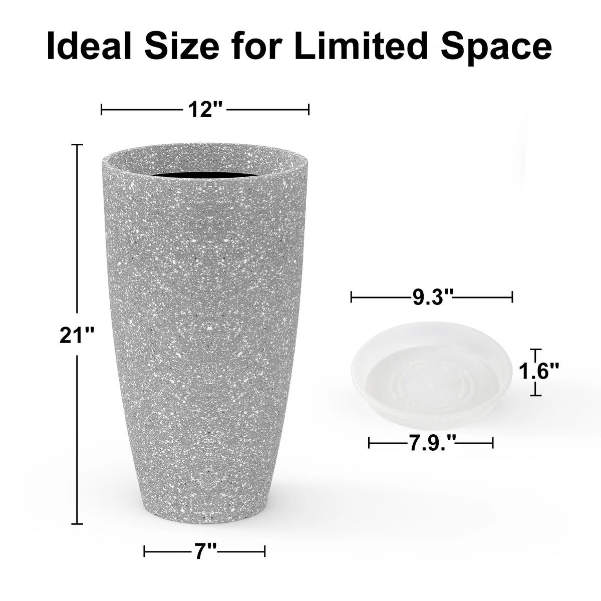 2 Pack 21in Tall Round Planter B28129