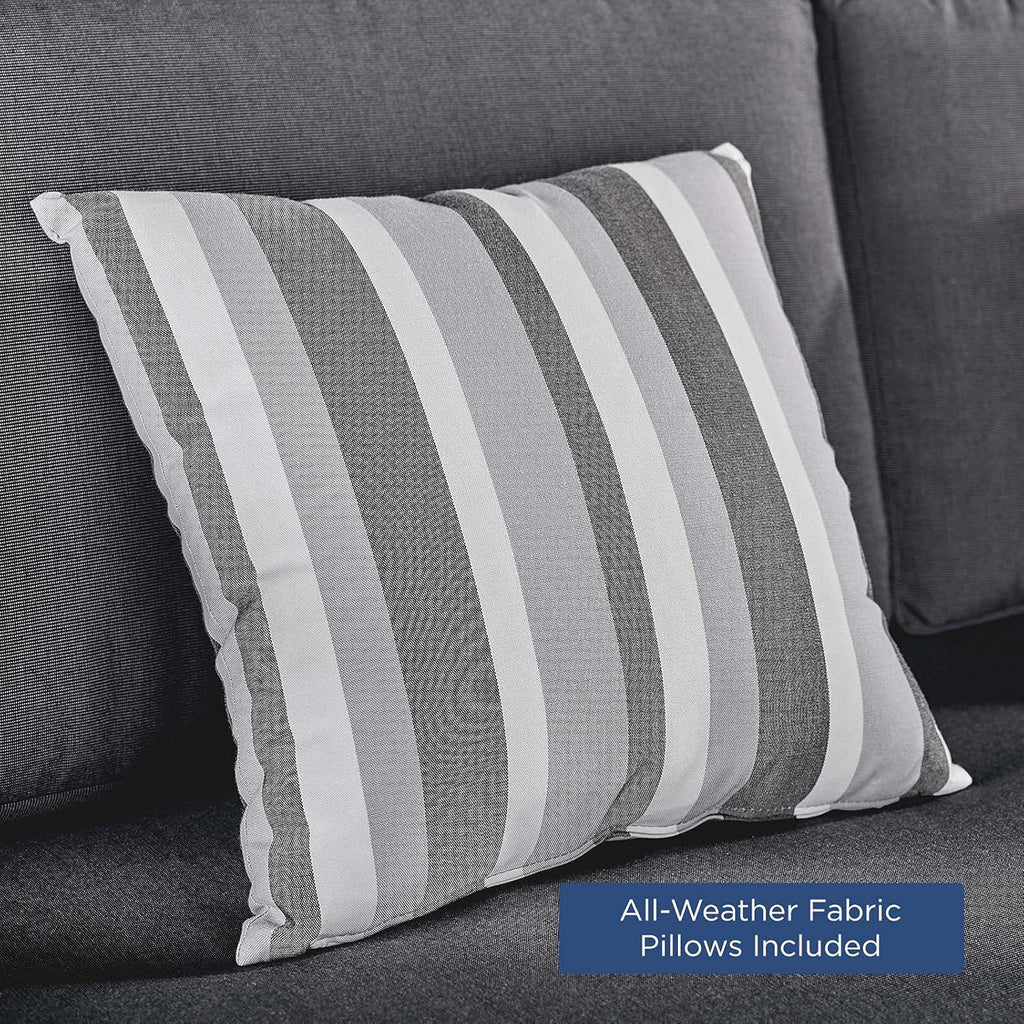 Light Gray Acacia Wood Patio Loveseat X5568