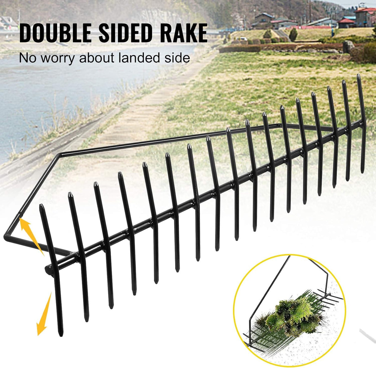 32 Inch Double Sided Aquatic Weed Rake with 66ft Rope L649420