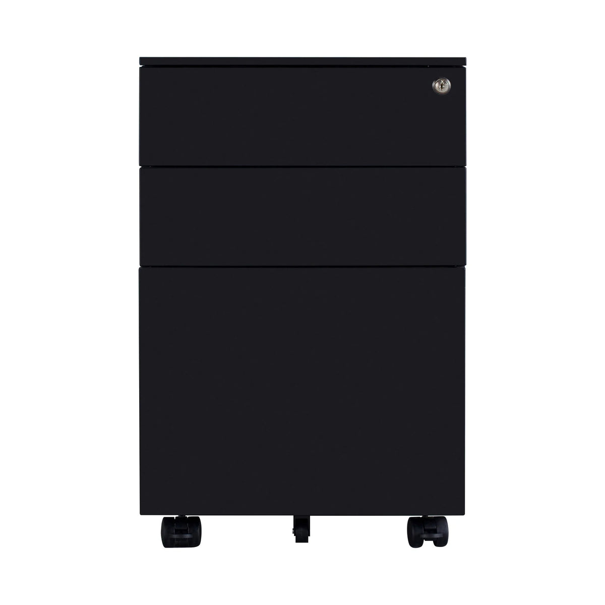 3 Drawer Black Mobile File Cabinet U659283