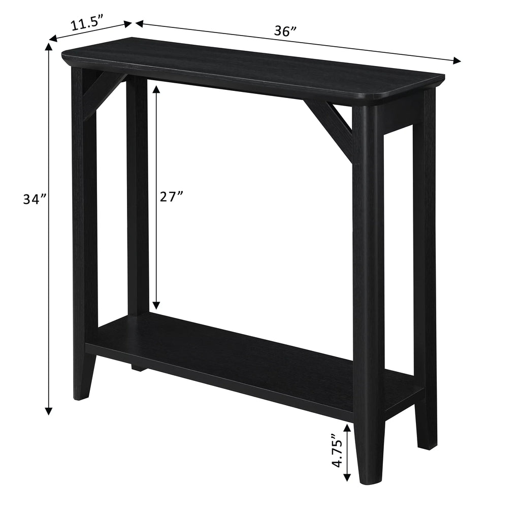 Black Hall Table with Shelf Q25396