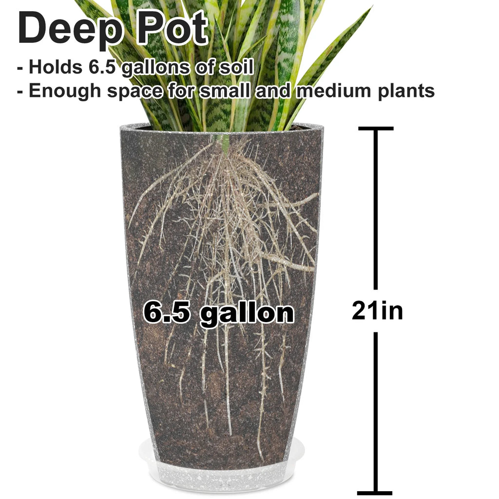 2 Pack 21in Tall Round Planter B28129