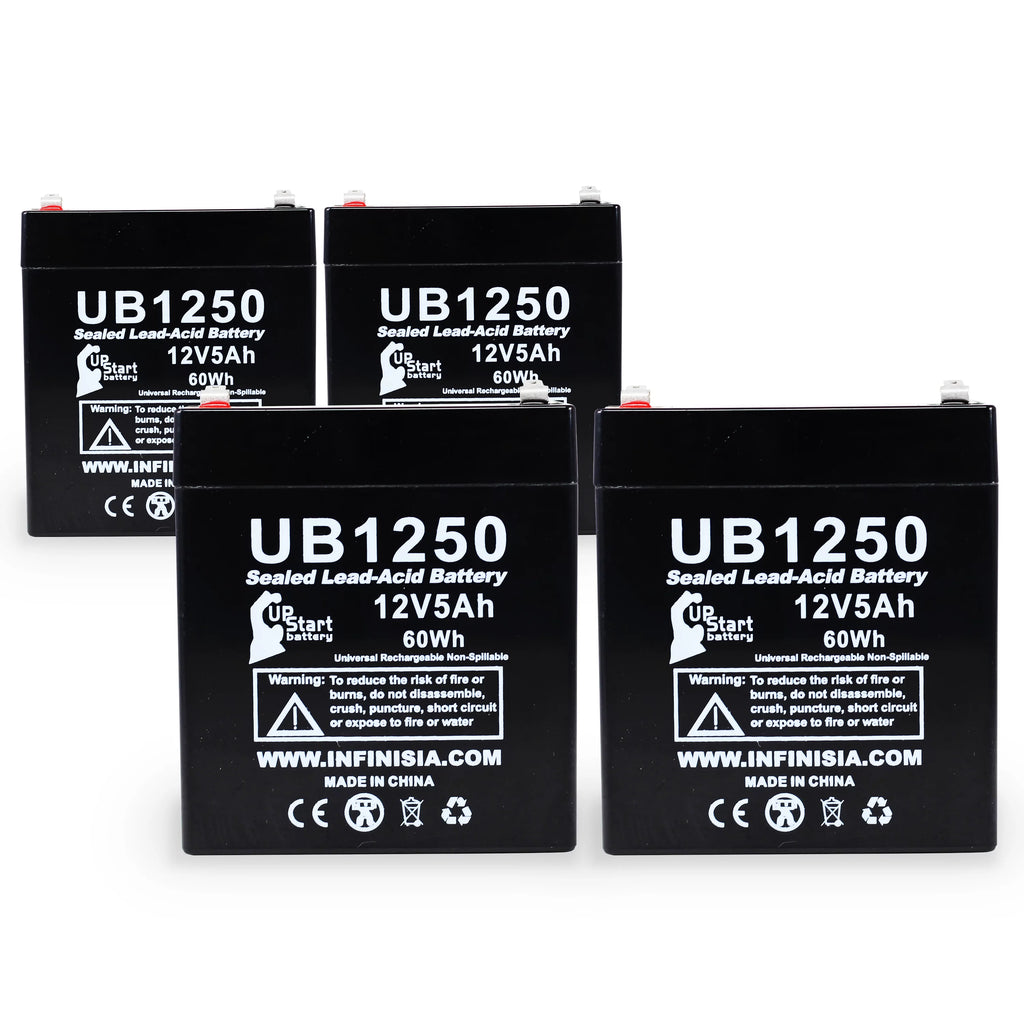 12V 5Ah Sealed Lead Acid Battery with F1 to F2 Terminal Adapters I1368