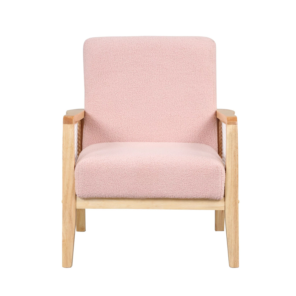 Mid-Century Pink Upholstered Accent Armchair N96799