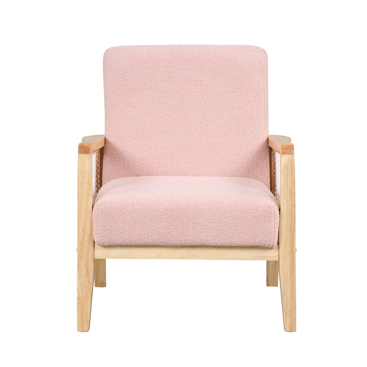 Mid-Century Pink Upholstered Accent Armchair N96799