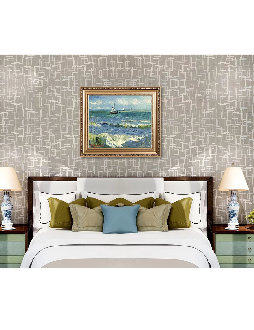 Giclee Print on Canvas Framed Wall Art 30x26 W770