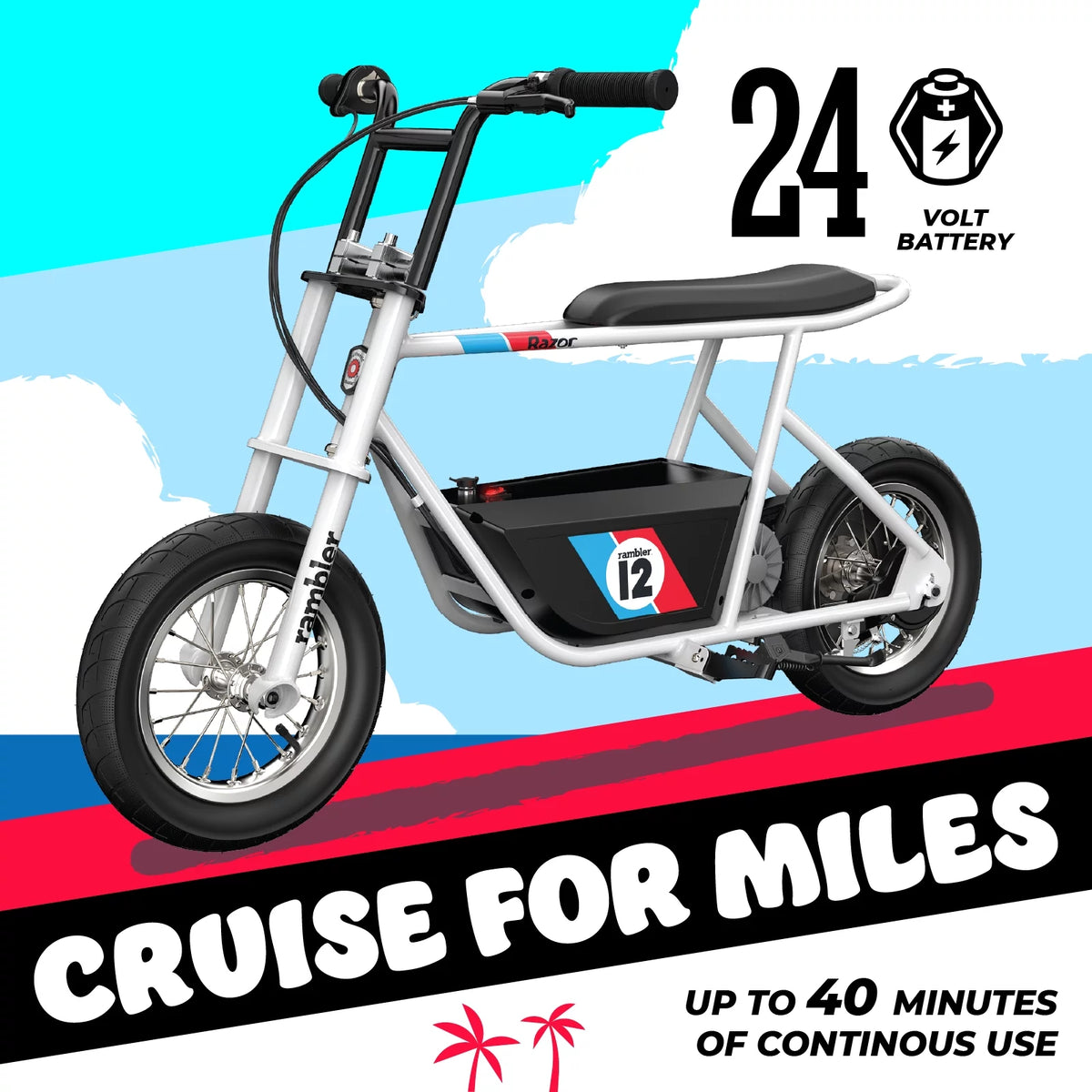 White 12" Air-Filled Tires Seated Electric Scooter G421493