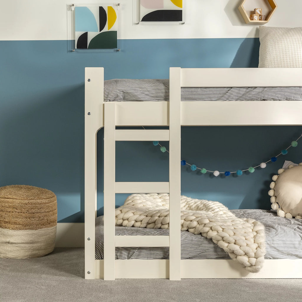 Modern Twin Over Twin Bunk Bed, White E36161