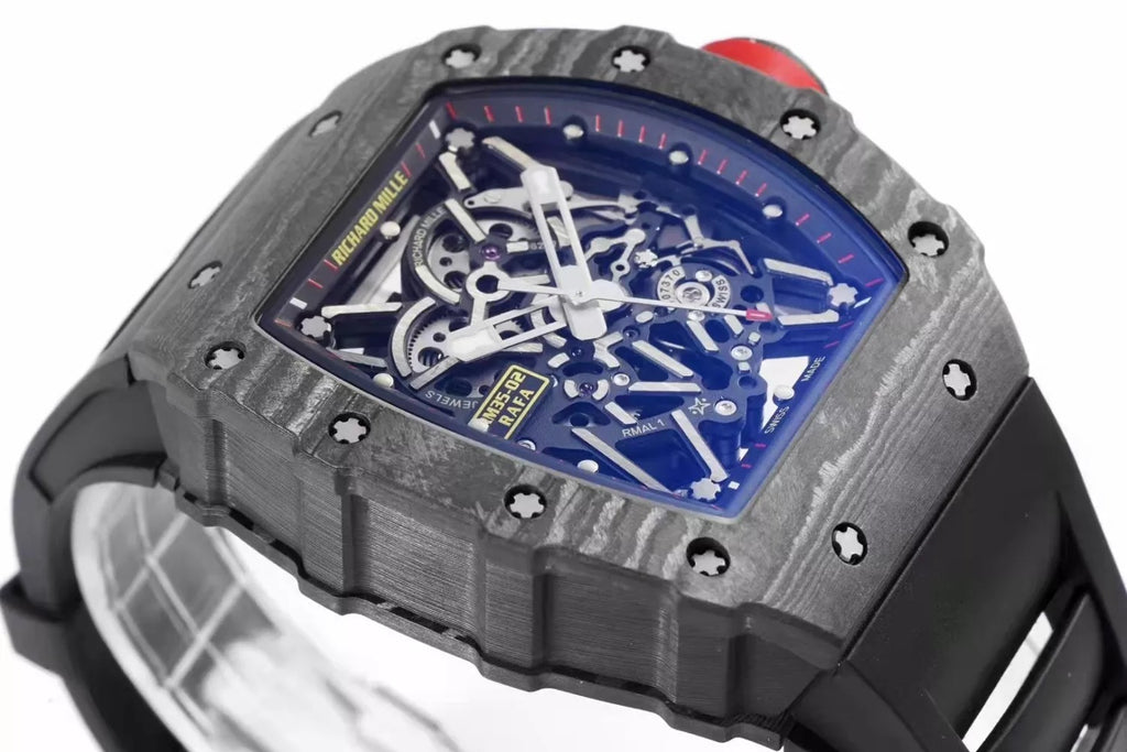 Black Bezel Red Markers Black Rubber Strap S618454