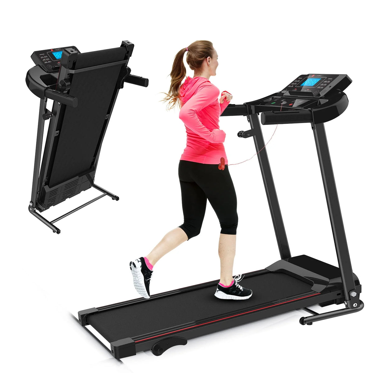 Foldable Incline Electric Treadmill 250 LB Capacity Y8791