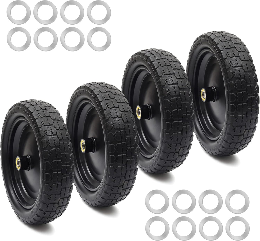 13'' Solid Polyurethane Flat-Free Tire and Wheel Assemblies 2-Pack H903