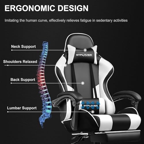 Gaming Chair with Footrest and Lumbar Support L446719