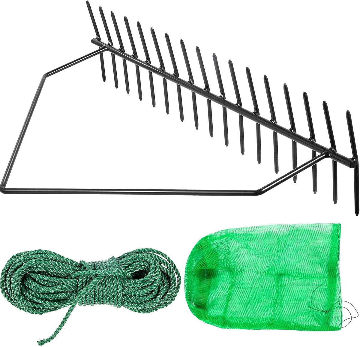 32 Inch Double Sided Aquatic Weed Rake with 66ft Rope L649420