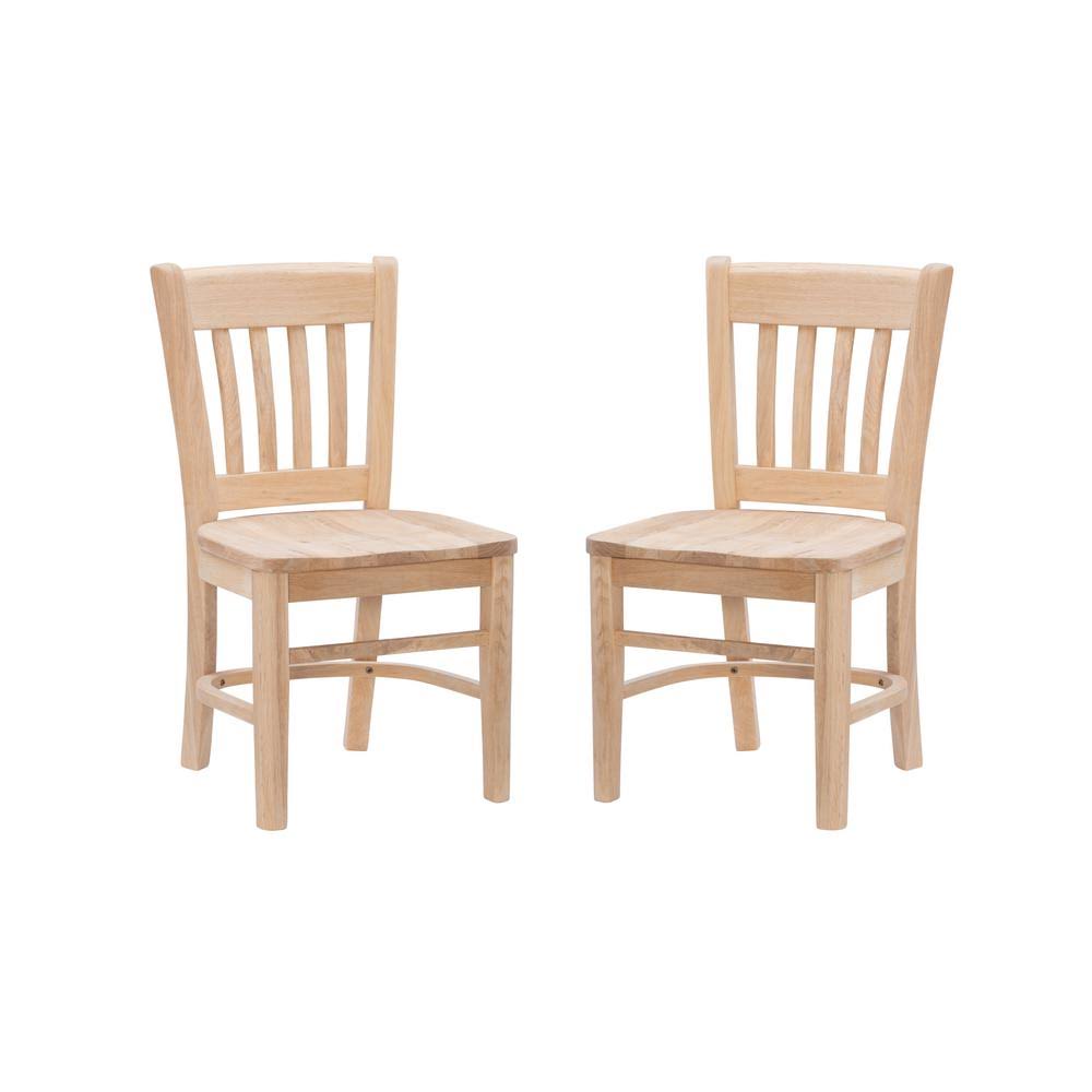 Unfinished Wood Kids Chair Set of 2 B572165
