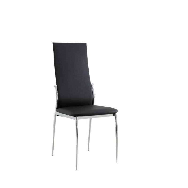 Black Highback Side Chair Set of 2 V9604
