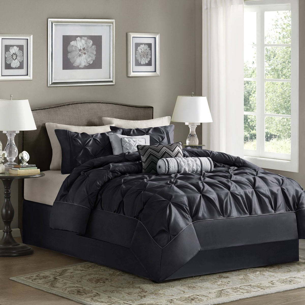 Black King 7-Piece Comforter Set E8077