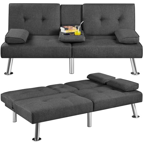 Dark Gray Convertible Sofa Bed T1884