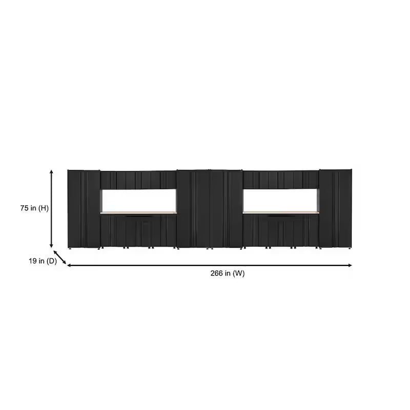 18-Piece Welded Steel Garage Storage System in Black G52552
