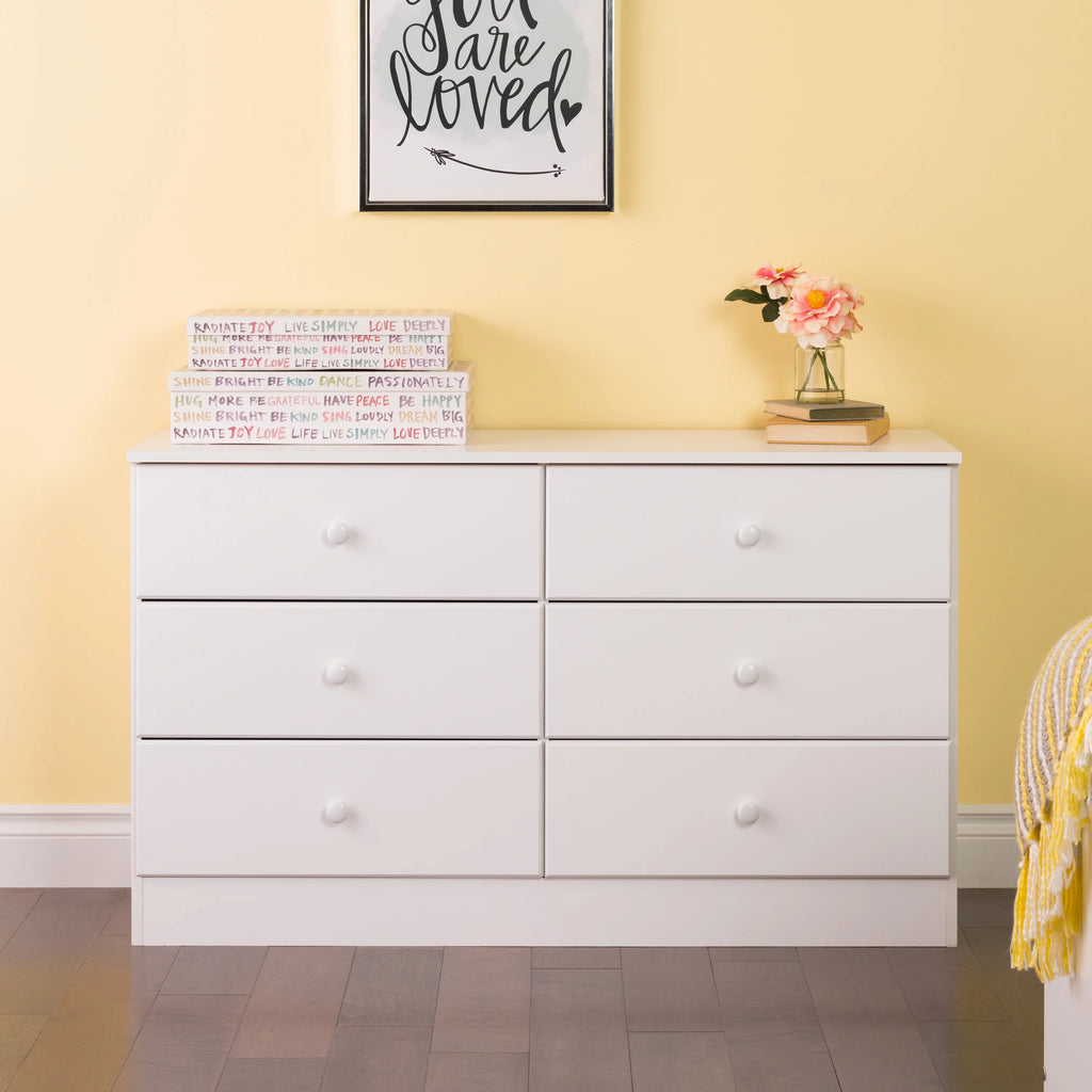 White 6 Drawer Wooden Dresser O730995