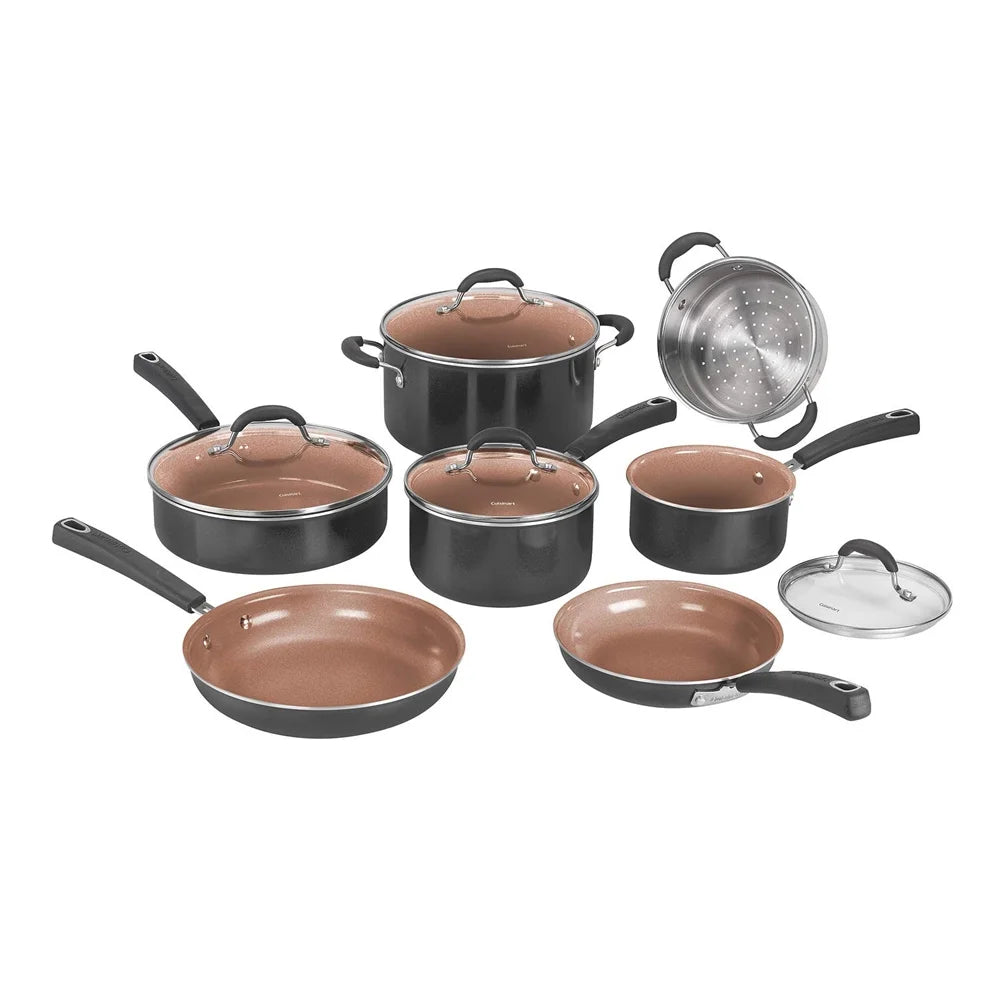 11 Pc Non Stick Cookware Set with Oven Mitt S751