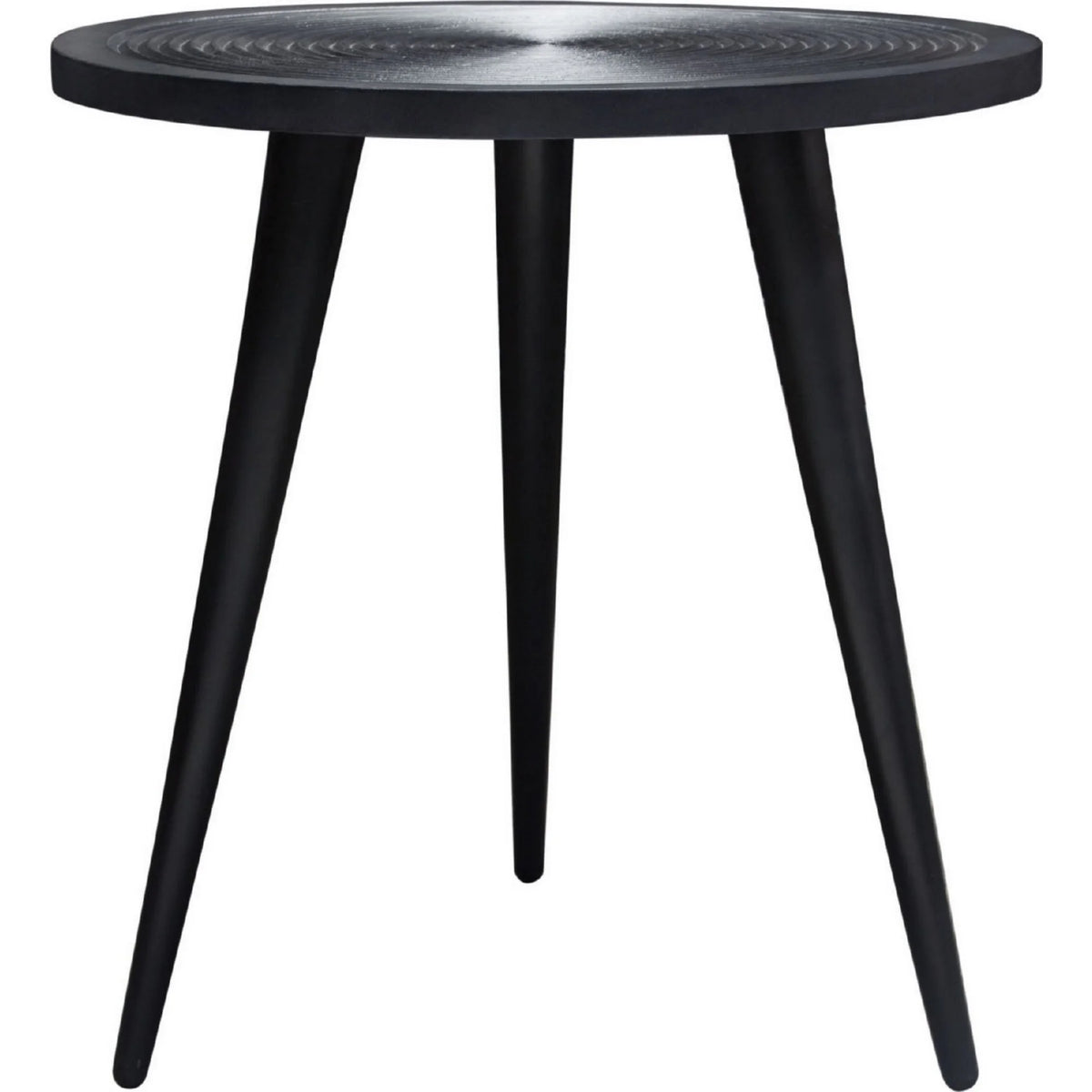 Black Wood Round Side End Table J624172