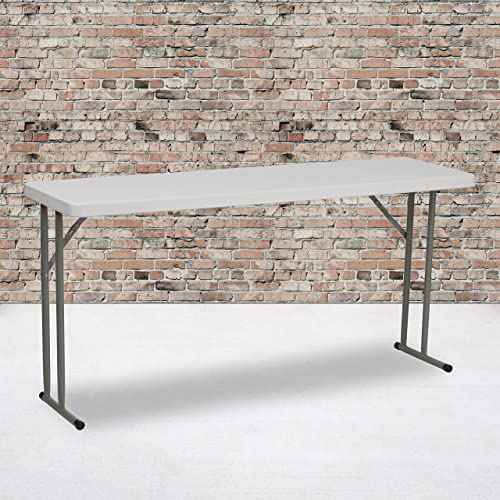 5' White Plastic Folding Training Table Q18731
