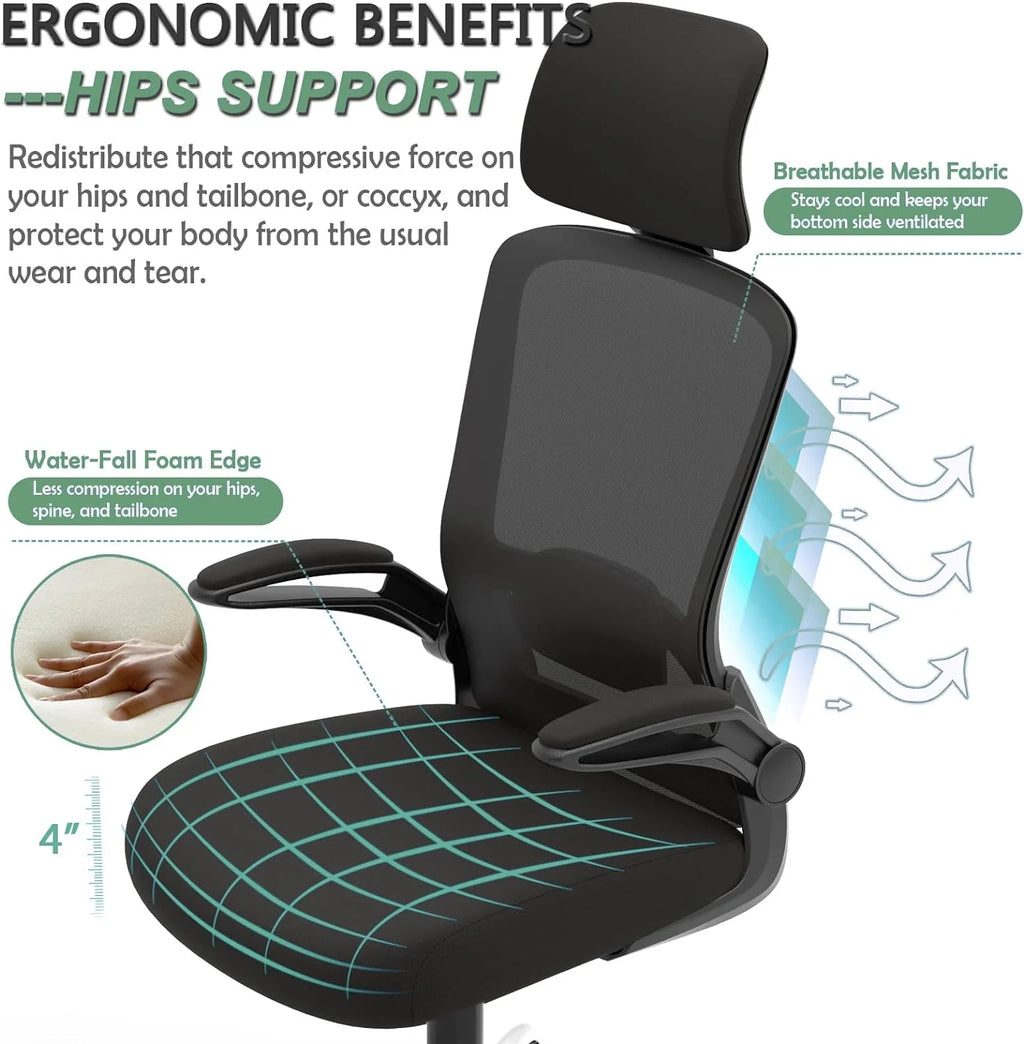 High Back Ergonomic Office Chair with Lumbar Support and Headrest V876