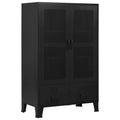 Black Steel Office Cabinet with Mesh Doors B323666