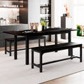 63" Extendable Dining Table Set with 2 Benches D3044