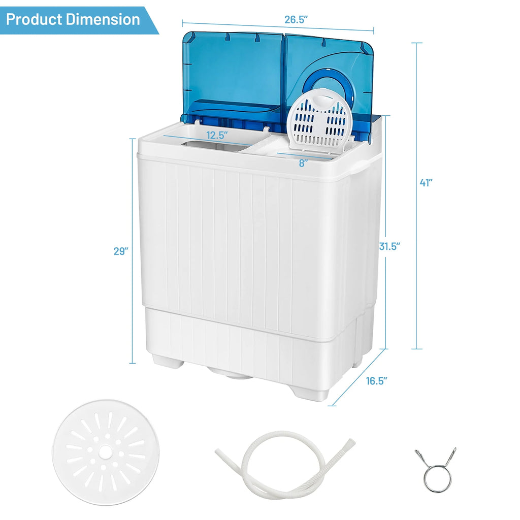 Portable Semi-automatic Washing Machine Blue A375959