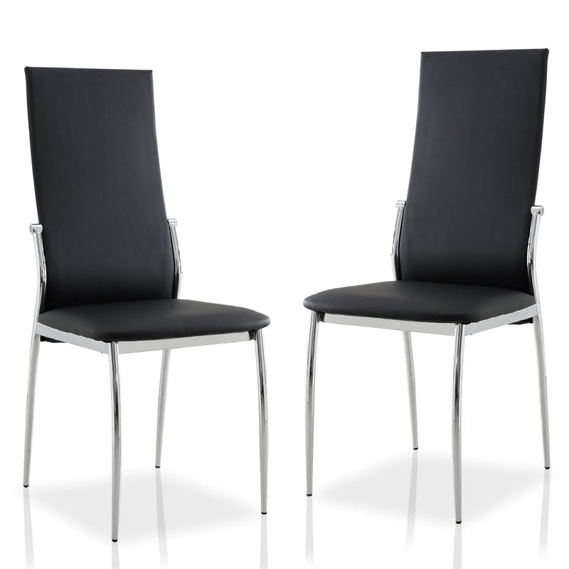 Black Highback Side Chair Set of 2 V9604