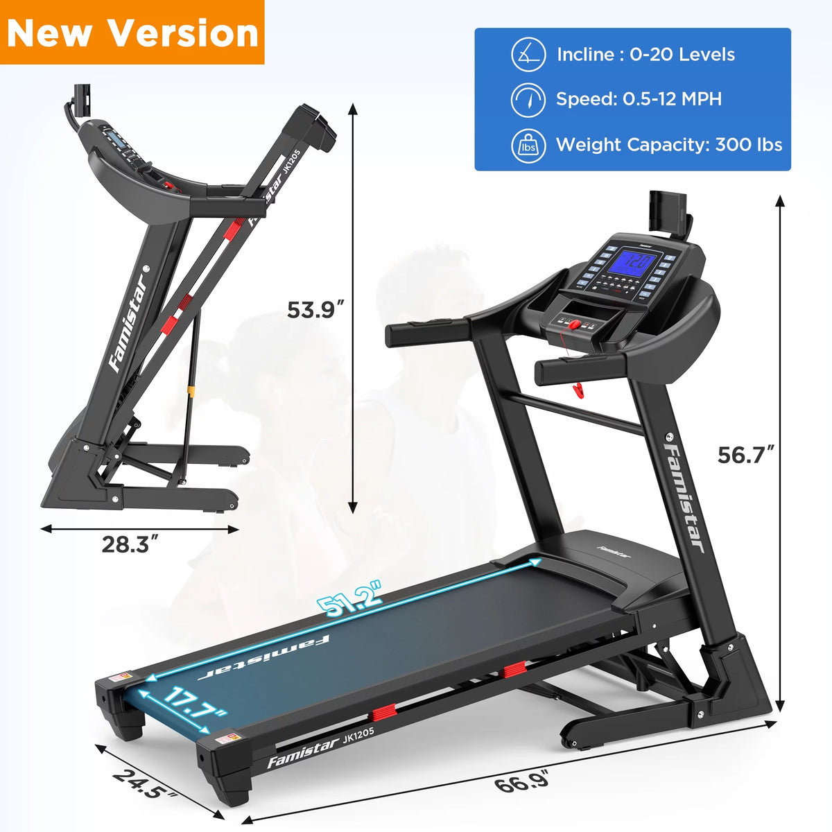 4.0HP Folding Treadmill with Auto Incline N4360