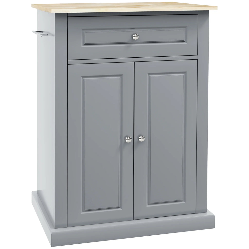 Rolling Kitchen Island Cart with Drawer and Adjustable Shelf D86185