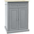 Rolling Kitchen Island Cart with Drawer and Adjustable Shelf D86185