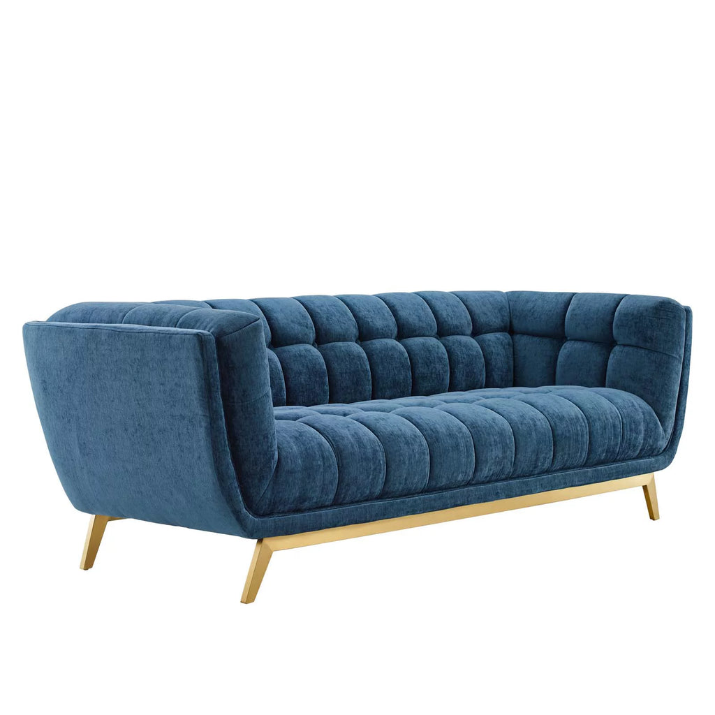 Navy Performance Velvet Sofa T601