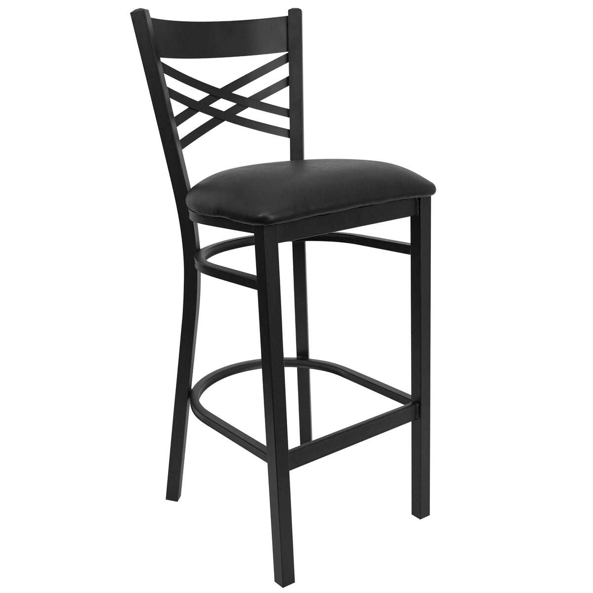 Black X Back Metal Barstool Q194686