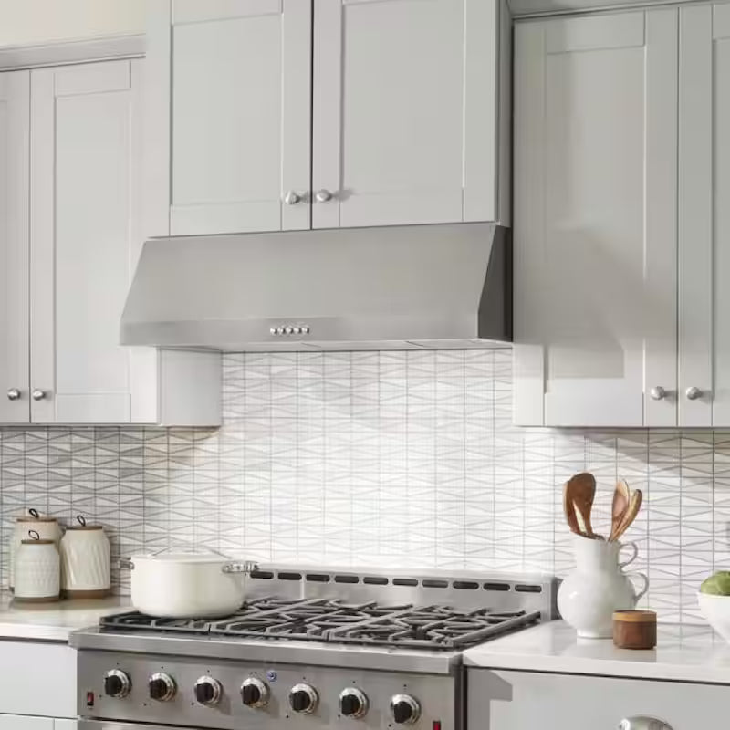 36 in. W Convertible Under Cabinet Range Hood in Stainless Steel with LED Lights T405