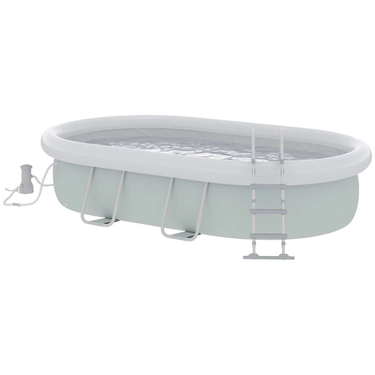 Brown Semi-Inflatable Frame Swimming Pool T2143