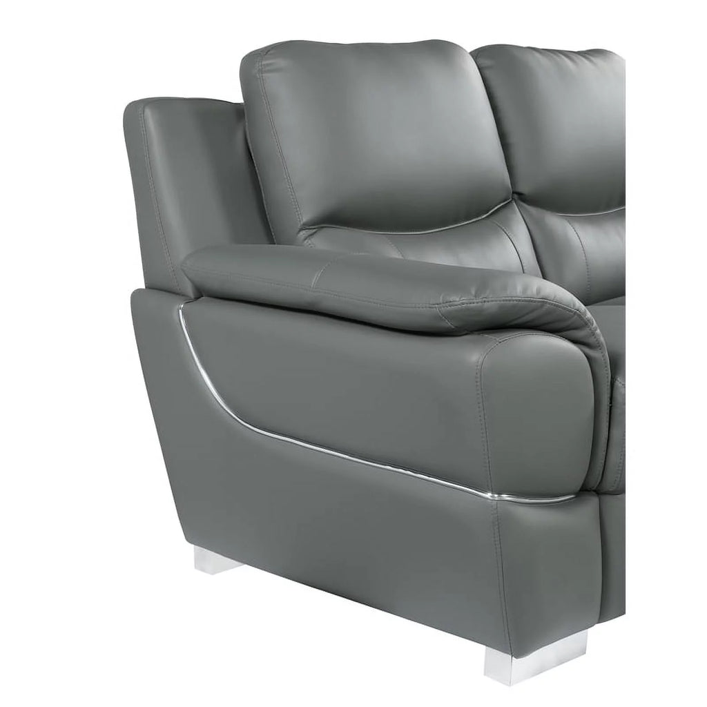 Gray Leather Upholstered Chair K232