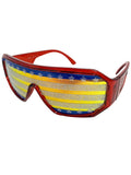 Silver and Blue Stars and Stripes Red Lens Sunglasses W20444