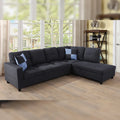 Gray Striped Right Chaise Sectional I77019