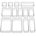 13-Piece Clear Drawer Organizer with Non-Slip Silicone Pads A6600